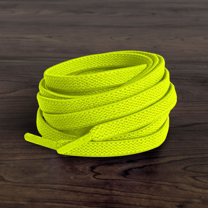 Lacci piatti elastici giallo fluorescente (no tie)